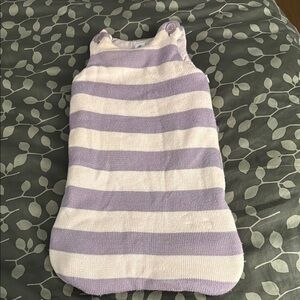 Striped Purple and Cream Cozy Baby Sleep Sack - Petit Bateau